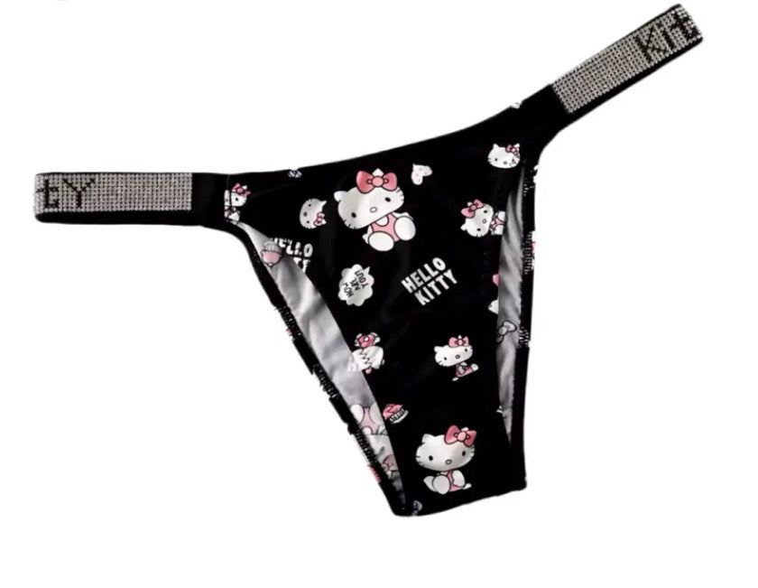 Hello kitty sparkle underwear black
