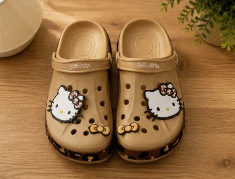 HK Leopard Print Crocs Brown