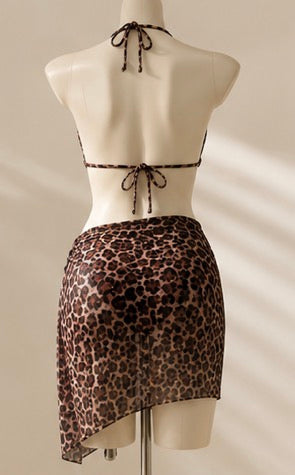 Leopard Print Hello Kitty Bikini & Sarong