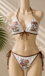 Hello Kitty Brown & White Bikini