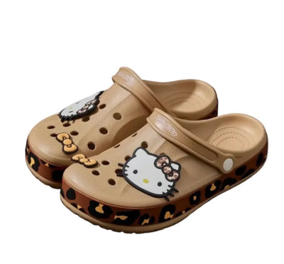 HK Leopard Print Crocs Brown