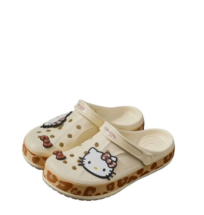 HK Leopard Print Crocs Cream