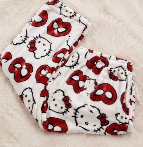 Hello kitty and spiderman white pyjama pants
