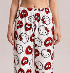 Hello kitty and spiderman white pyjama pants
