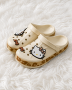 HK Leopard Print Crocs Cream